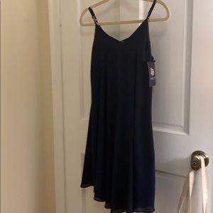 Navy dress with spaghetti straps :).